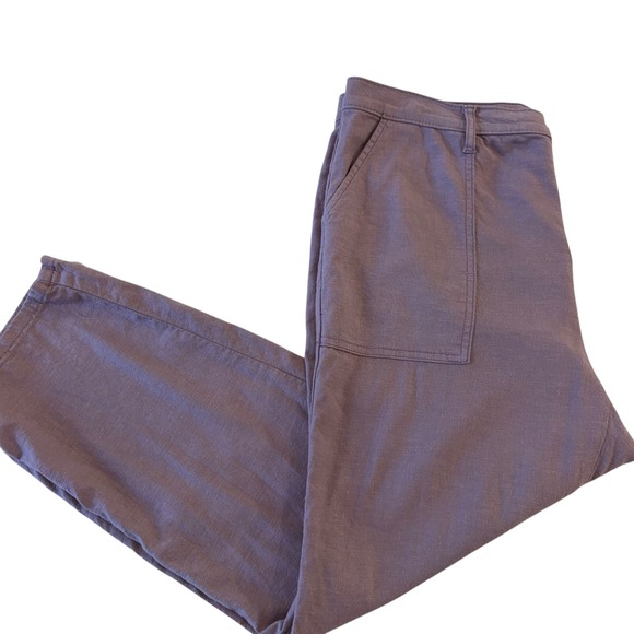 LILA RYAN Pants - Lila Ryan Women's Martina Purple Linen Blend Trousers Size 14